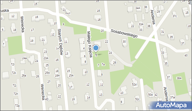 Sulejówek, Małego Księcia, 5, mapa Sulejówek