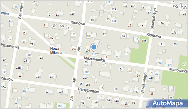 Sulejówek, Mazowiecka, 11b, mapa Sulejówek