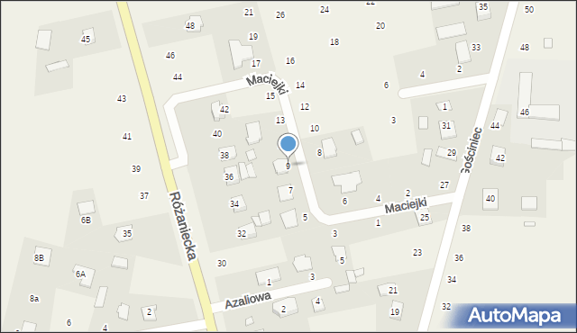 Suszno, Maciejki, 9, mapa Suszno