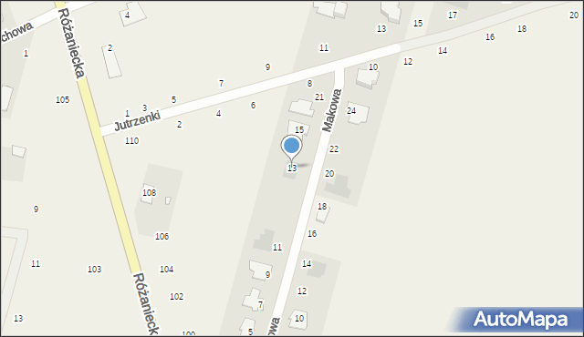 Suszno, Makowa, 13, mapa Suszno