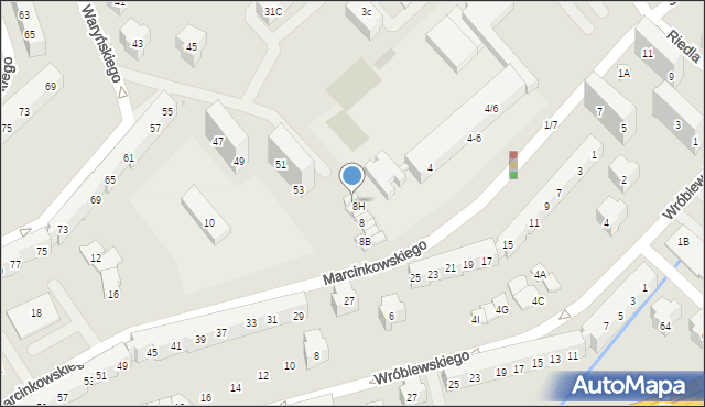 Świdnica, Marcinkowskiego Karola, 8I, mapa Świdnicy