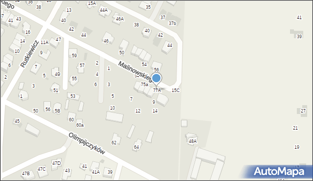 Świdnik, Malinowskiego Bronisława, 77A, mapa Świdnika
