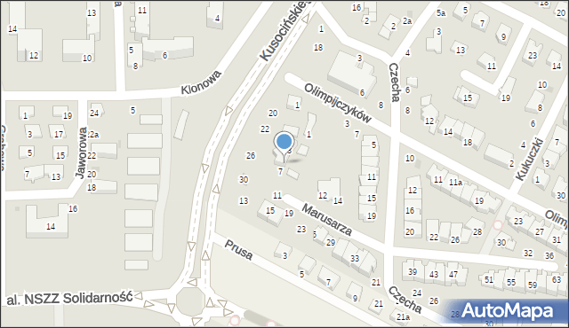 Świdnik, Marusarza Stanisława, 5, mapa Świdnika