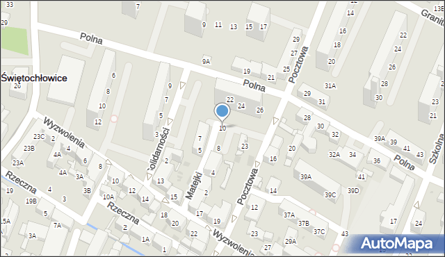 Świętochłowice, Matejki Jana, 10, mapa Świętochłowice