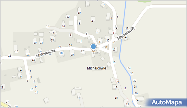 Świnna, Malownicza, 26A, mapa Świnna