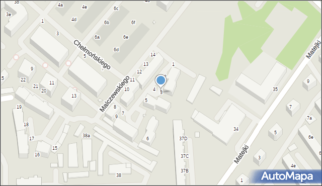 Świnoujście, Malczewskiego Jacka, 3, mapa Świnoujście