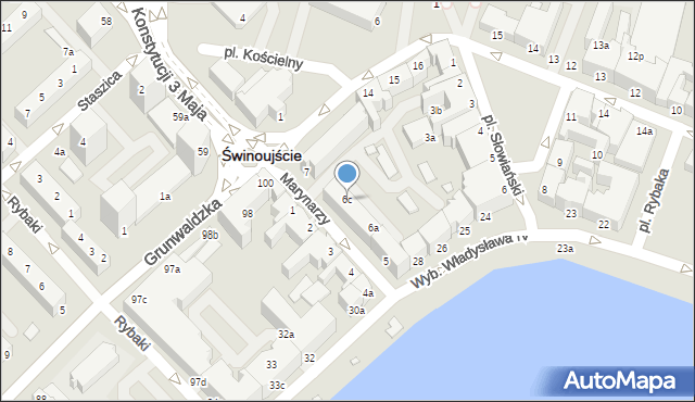 Świnoujście, Marynarzy, 6c, mapa Świnoujście