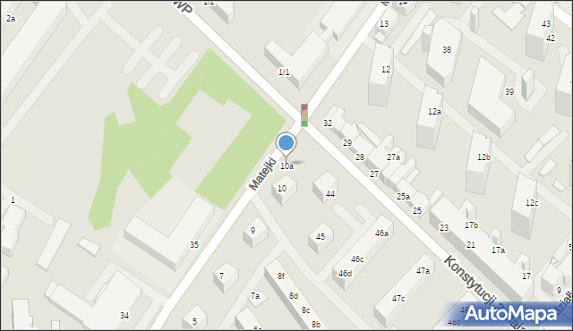 Świnoujście, Matejki Jana, 10a, mapa Świnoujście