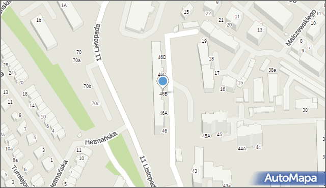 Świnoujście, Matejki Jana, 46B, mapa Świnoujście