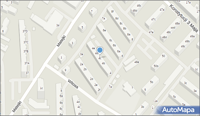 Świnoujście, Matejki Jana, 4c, mapa Świnoujście