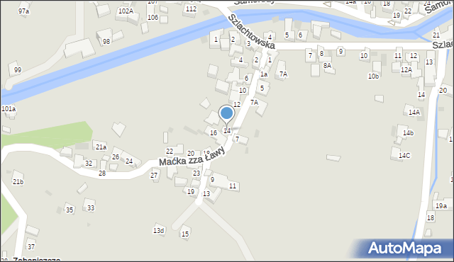 Szczawnica, Maćka zza Ławy, 14, mapa Szczawnica