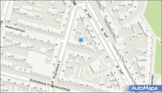 Szczecin, Małkowskiego Andrzeja, 3, mapa Szczecina