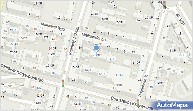 Szczecin, Małkowskiego Andrzeja, 21-OF, mapa Szczecina