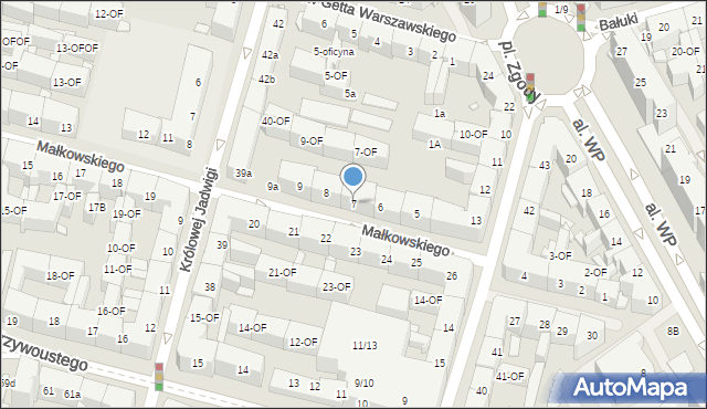 Szczecin, Małkowskiego Andrzeja, 7, mapa Szczecina