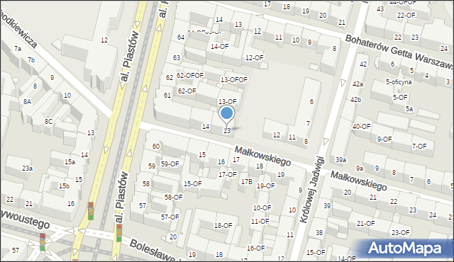 Szczecin, Małkowskiego Andrzeja, 13, mapa Szczecina