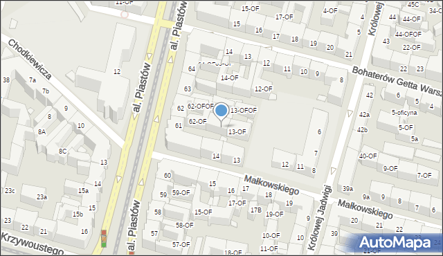 Szczecin, Małkowskiego Andrzeja, 14-OF, mapa Szczecina