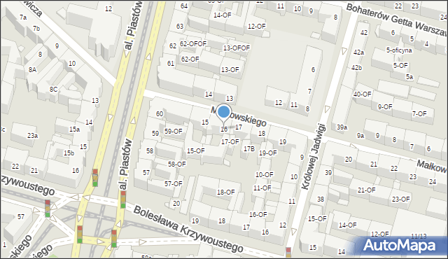 Szczecin, Małkowskiego Andrzeja, 16, mapa Szczecina