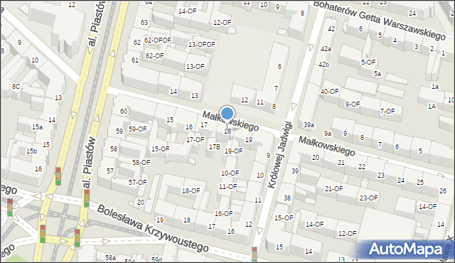 Szczecin, Małkowskiego Andrzeja, 18, mapa Szczecina