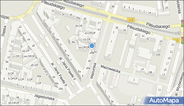 Szczecin, Mazurska, 45a, mapa Szczecina