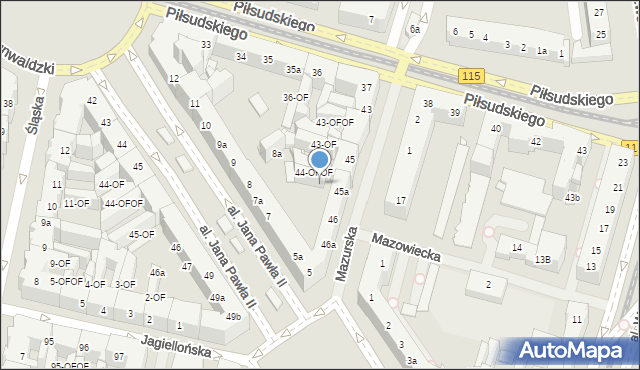 Szczecin, Mazurska, 45b, mapa Szczecina