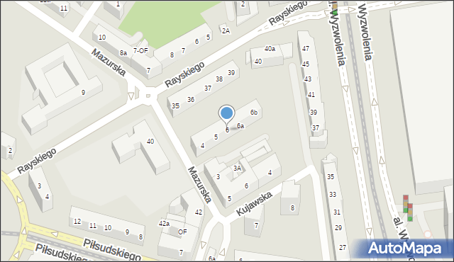 Szczecin, Mazurska, 6, mapa Szczecina