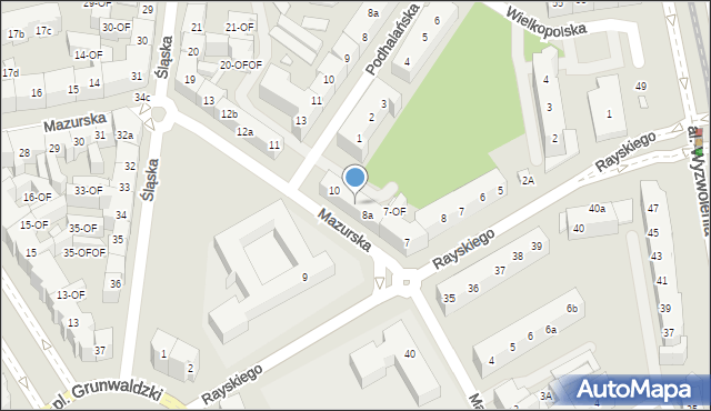 Szczecin, Mazurska, 9, mapa Szczecina