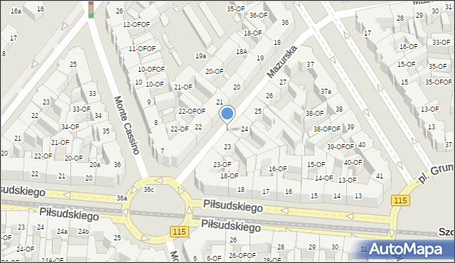 Szczecin, Mazurska, 21u, mapa Szczecina
