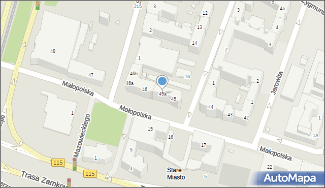 Szczecin, Małopolska, 45a, mapa Szczecina