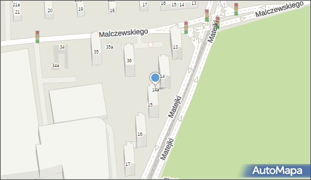 Szczecin, Matejki Jana, 14a, mapa Szczecina