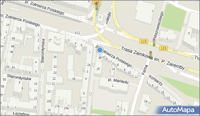 Szczecin, Mariacka, 26, mapa Szczecina