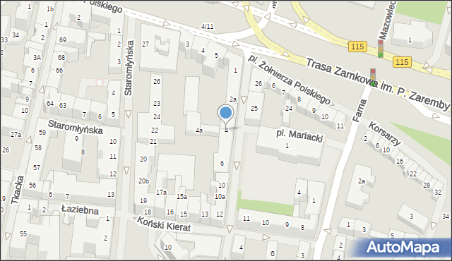Szczecin, Mariacka, 4, mapa Szczecina