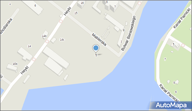 Szczecin, Maklerska, 5, mapa Szczecina