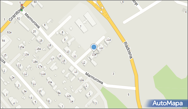 Szczecin, Marmurowa, 11e, mapa Szczecina