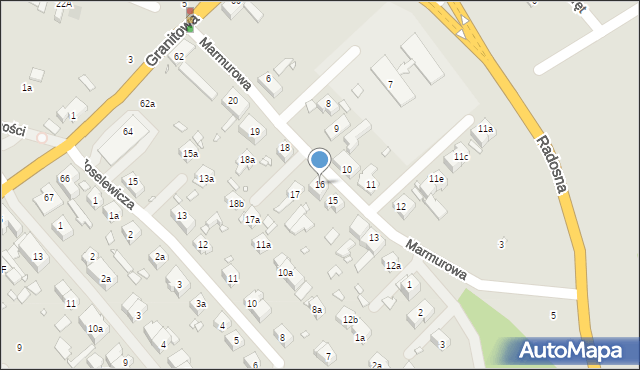 Szczecin, Marmurowa, 16, mapa Szczecina