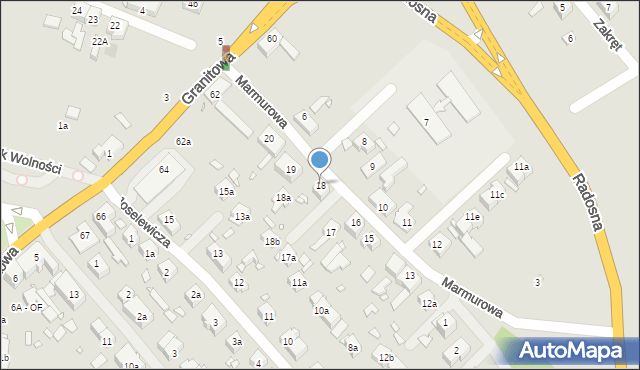 Szczecin, Marmurowa, 18, mapa Szczecina