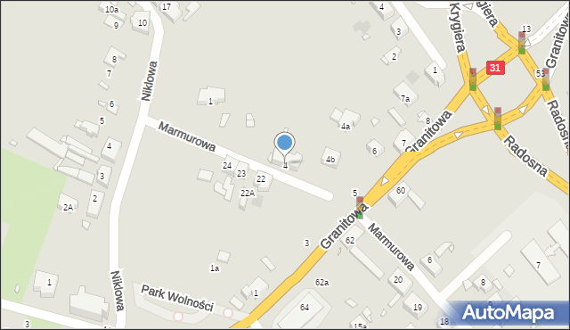 Szczecin, Marmurowa, 4, mapa Szczecina