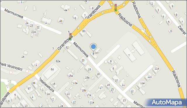 Szczecin, Marmurowa, 6, mapa Szczecina