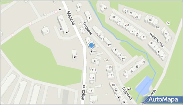 Szczecin, Mączna, 7, mapa Szczecina