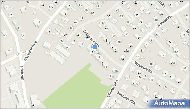 Szczecin, Macedońska, 15, mapa Szczecina