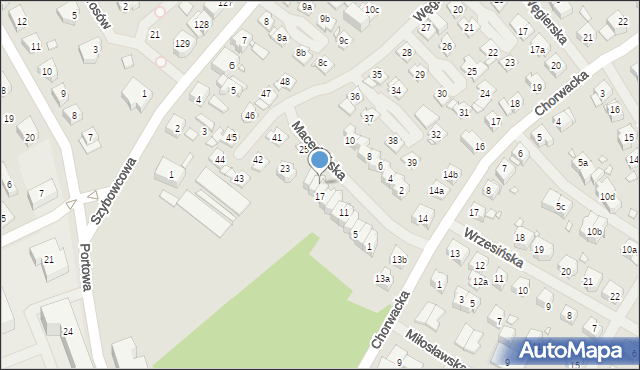 Szczecin, Macedońska, 19, mapa Szczecina