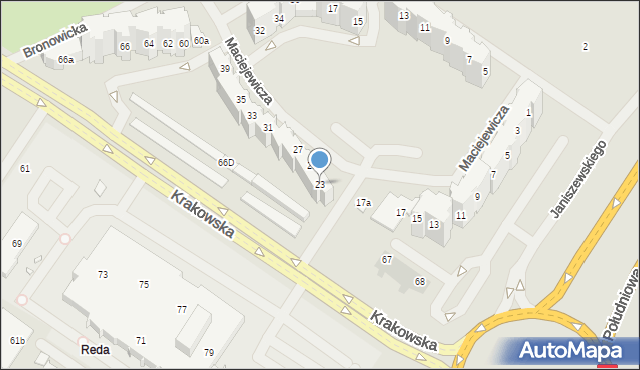 Szczecin, Maciejewicza Konstantego, 23, mapa Szczecina