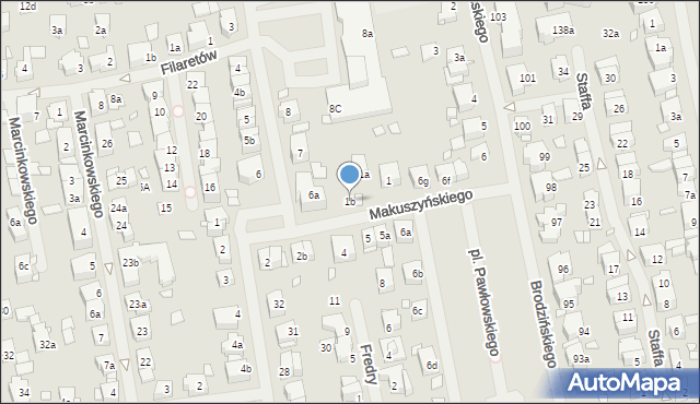 Szczecin, Makuszyńskiego Kornela, 1b, mapa Szczecina
