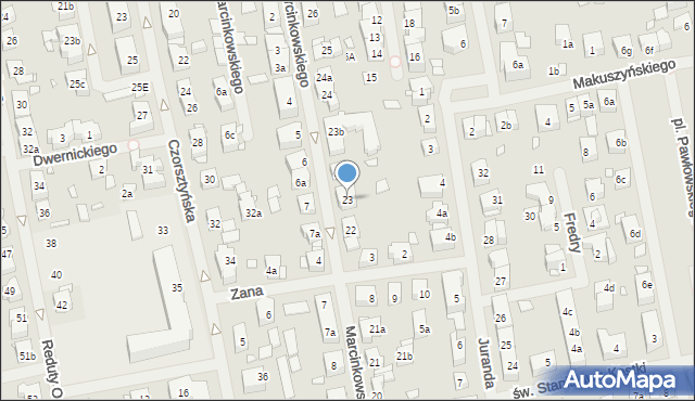 Szczecin, Marcinkowskiego Karola, 23, mapa Szczecina