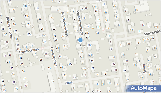 Szczecin, Marcinkowskiego Karola, 5, mapa Szczecina