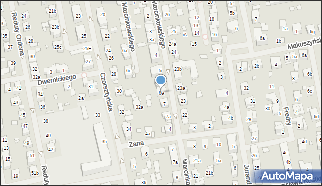 Szczecin, Marcinkowskiego Karola, 6a, mapa Szczecina