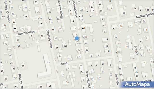 Szczecin, Marcinkowskiego Karola, 7, mapa Szczecina