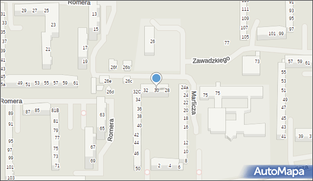 Szczecin, Marlicza Krzysztofa, prof., 30, mapa Szczecina