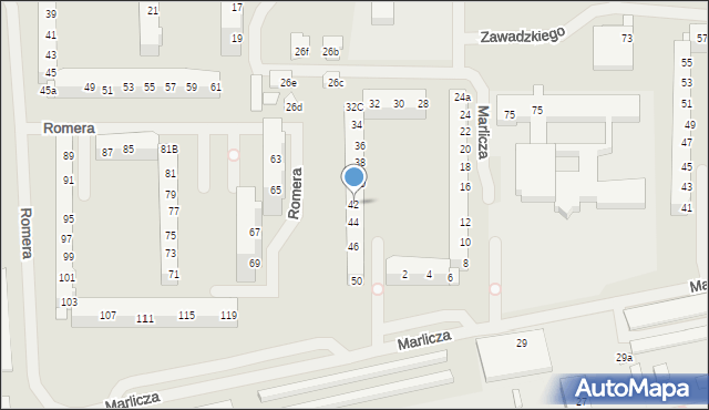 Szczecin, Marlicza Krzysztofa, prof., 42, mapa Szczecina