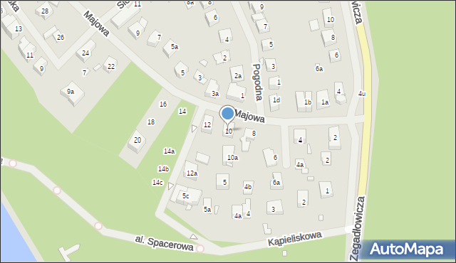 Szczecin, Majowa, 10, mapa Szczecina
