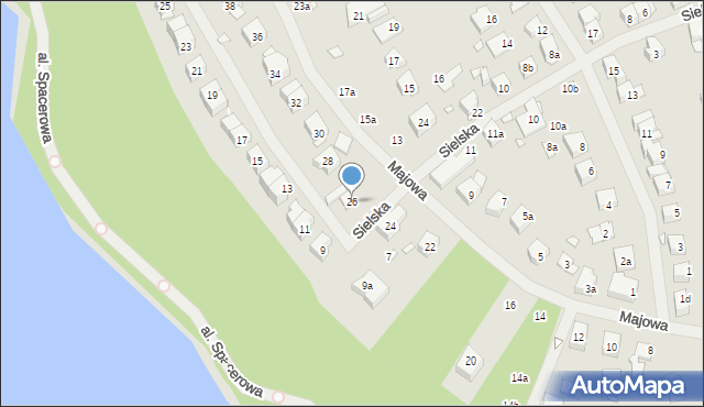 Szczecin, Majowa, 26, mapa Szczecina